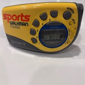Sony Sports Walkman Yellow and Gray Portable Radio